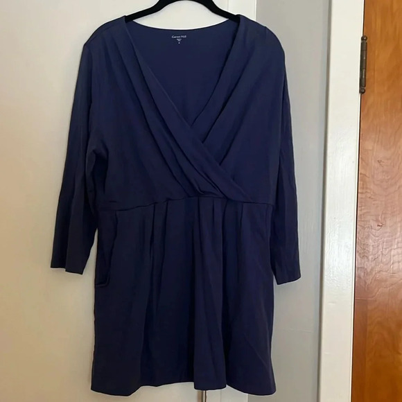 Garnet Hill Pima Cotton Navy Tunic Size XL - Picture 1 of 7